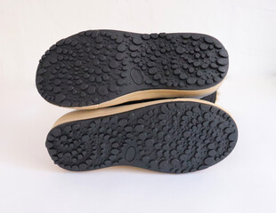 Childrens winter boots.Beautiful warm shoes on a white background.