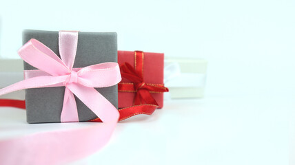 Gift wrapping. Isolated on white. Place for your text.