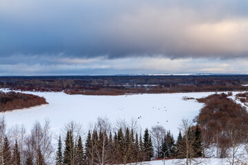 Fototapeta premium The confluence of the rivers Vyatka and Chepcza