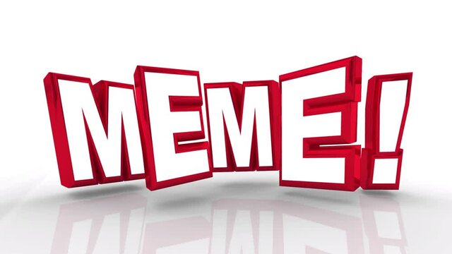 Meme Red Letters Slang Saying Humor Joke Spread 3d Animation