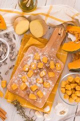 Raw pumpkin gnocchi.