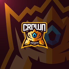 Crown esport logo gaming squad mascot