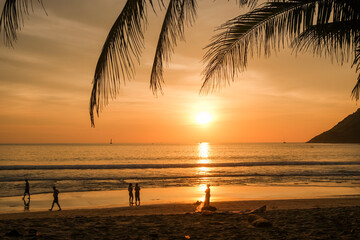 Wonderful beach scenery with dramatic sky
