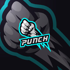 Punch esport logo gaming mascot © amrikhsn