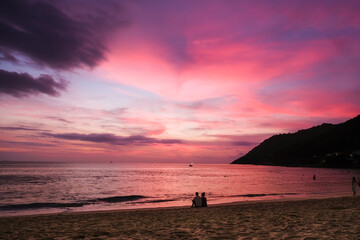 Wonderful beach scenery with dramatic sky