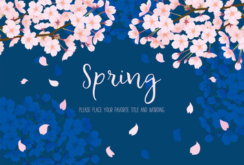 美しい夜桜の背景素材