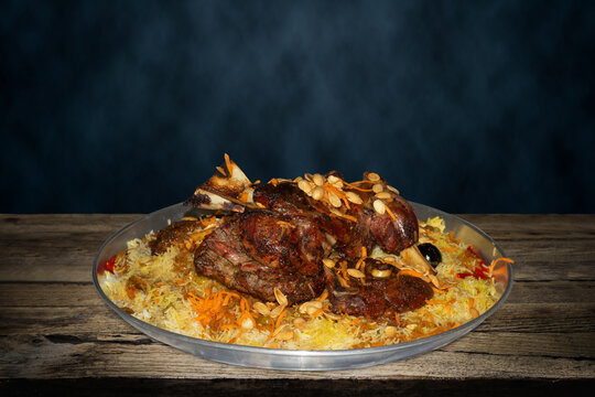 Mandi is a traditional dish from Yemen of meat, rice, and spices. It is now very popular in other areas of the Arabian Peninsula, and it is also common in Egypt and Levant and Turkey.