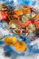 Beautiful food portrait of Wnter seasonal dried fruits with old vintage texture background and cutlery and accessories