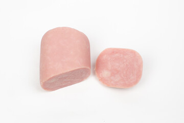 Turkey ham on white background