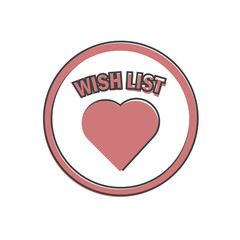 Wish list icon vector icon on cartoon style on white isolated background.