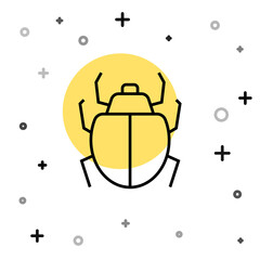 Black line Mite icon isolated on white background. Random dynamic shapes. Vector.