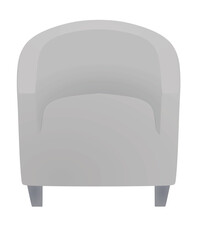 Grey arm chair. vector illustration 