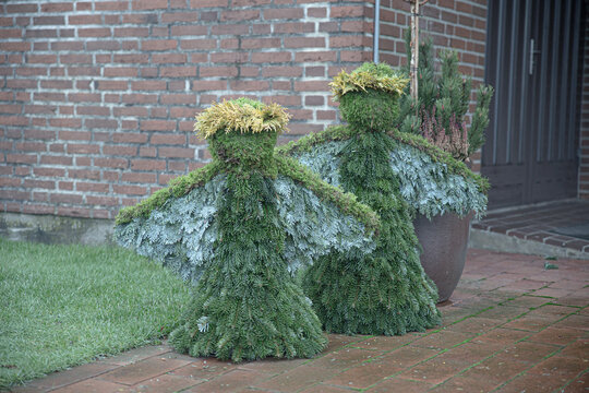 The Christmas decoration at the Tarm cemetery in Denmark