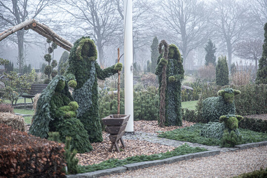 The Christmas decoration at the Tarm cemetery in Denmark