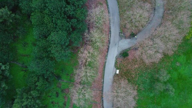 Drone Overhead Shot of "Parque da Paz" Park in Almada, Portugal