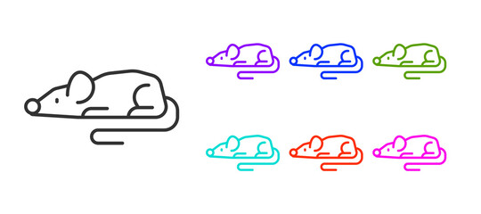 Black line Experimental mouse icon isolated on white background. Set icons colorful. Vector.