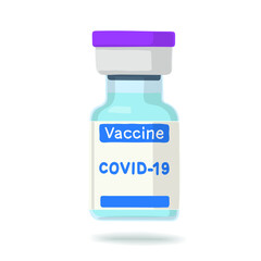 Vaccine bottle against Covid-19 infection, vector illustration.
