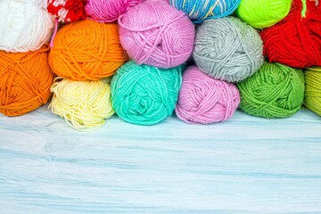 Knitting yarn , Bright colors of knitting threads