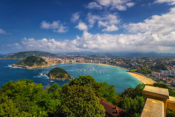 Fototapeta premium View of Donostia/San Sebastián from Monte Igueldo, Spain, 2018