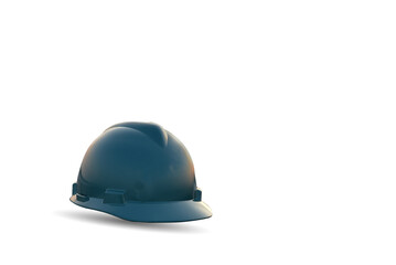 Green helmet safety isolated on white background.