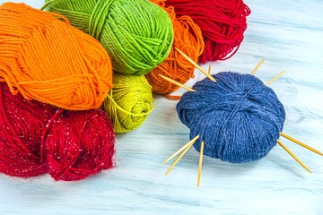Knitting yarn , Bright colors of knitting threads