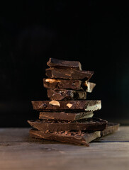 chocolate on wooden table