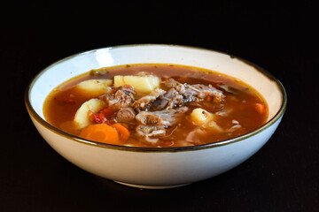 Thick, rich ox-tail soup. Oxtail soup is the perfect winter warmer.