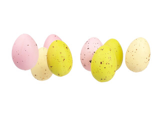 Decorated easter eggs isolated on the white