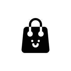 Bag Cart Buy Cute Shopping Glyph Icon, Logo, Vector