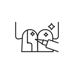 Professional teeth whitening color line icon. Pictogram for web page, mobile app, promo.