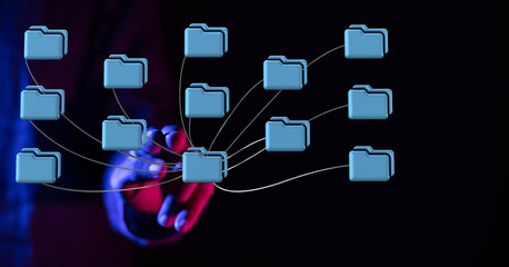 Cloud computing, Cloud computing and Big data concept, Cloud computing technology 3d