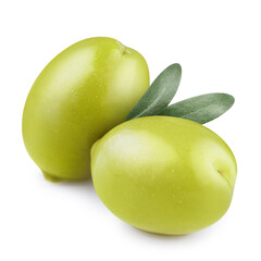 Delicious olives, isolated on white background