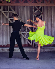Latin Ballroom Couple in an Industrial Setting