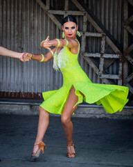 Latin Ballroom Couple in an Industrial Setting