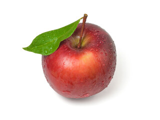 Ripe sweet red apple isolated on white background