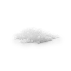 Pile of natural salt on white background