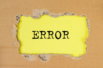 Error word inscription. Concept of failure and mistake
