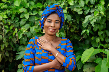 beautiful adult woman enjoying the nature