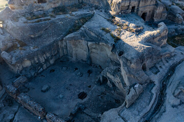 
Ancient cave city Uplistsikhe from drone, Georgia