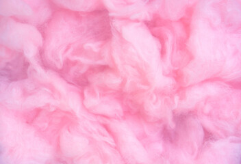 Pink cotton wool background, abstract fluffy soft color sweet candyfloss texture - 402723989