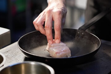 Chef profesional preparando platos