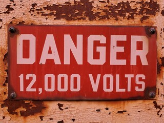 Danger 12000V High Voltage Sign