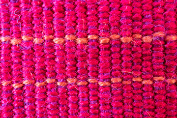 Fototapeta na wymiar Handwoven textile from Salcajá, Guatemala - Macro