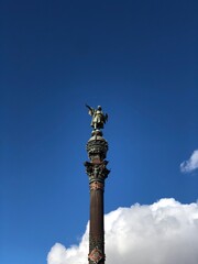 Fototapeta na wymiar Barcelona Christopher Columbus Monument Statue Spain Europe