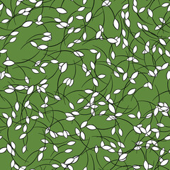 Fototapeta na wymiar Vector seamless texture background pattern. Hand drawn, green, white, black colors.