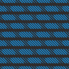 Vector seamless texture background pattern. Hand drawn, black, blue colors.