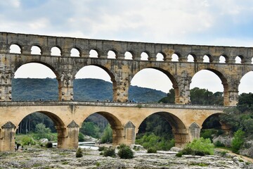 pont du gard, photo as a background , in Pont du gard, gardon, nimes france