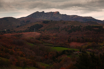 Fototapeta na wymiar Look Aiako Harriak three peaks on a natural park; at the Basque Country. 
