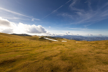 View from the Aralar mountain range and Txindoki peak at the Basque Country.