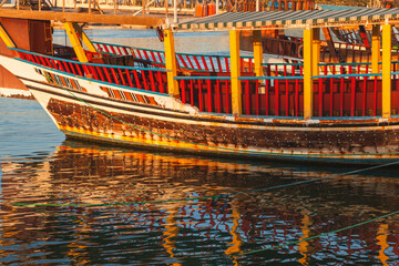 Fototapeta na wymiar Colorful boat in Doha